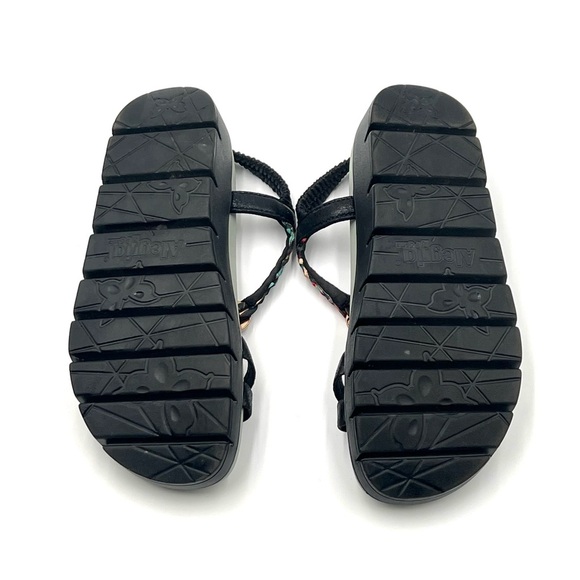 Alegria Roz Sandals Women’s Sz 8 Black Multi Color Vegan Comfort Platform Wedge - Picture 8 of 10